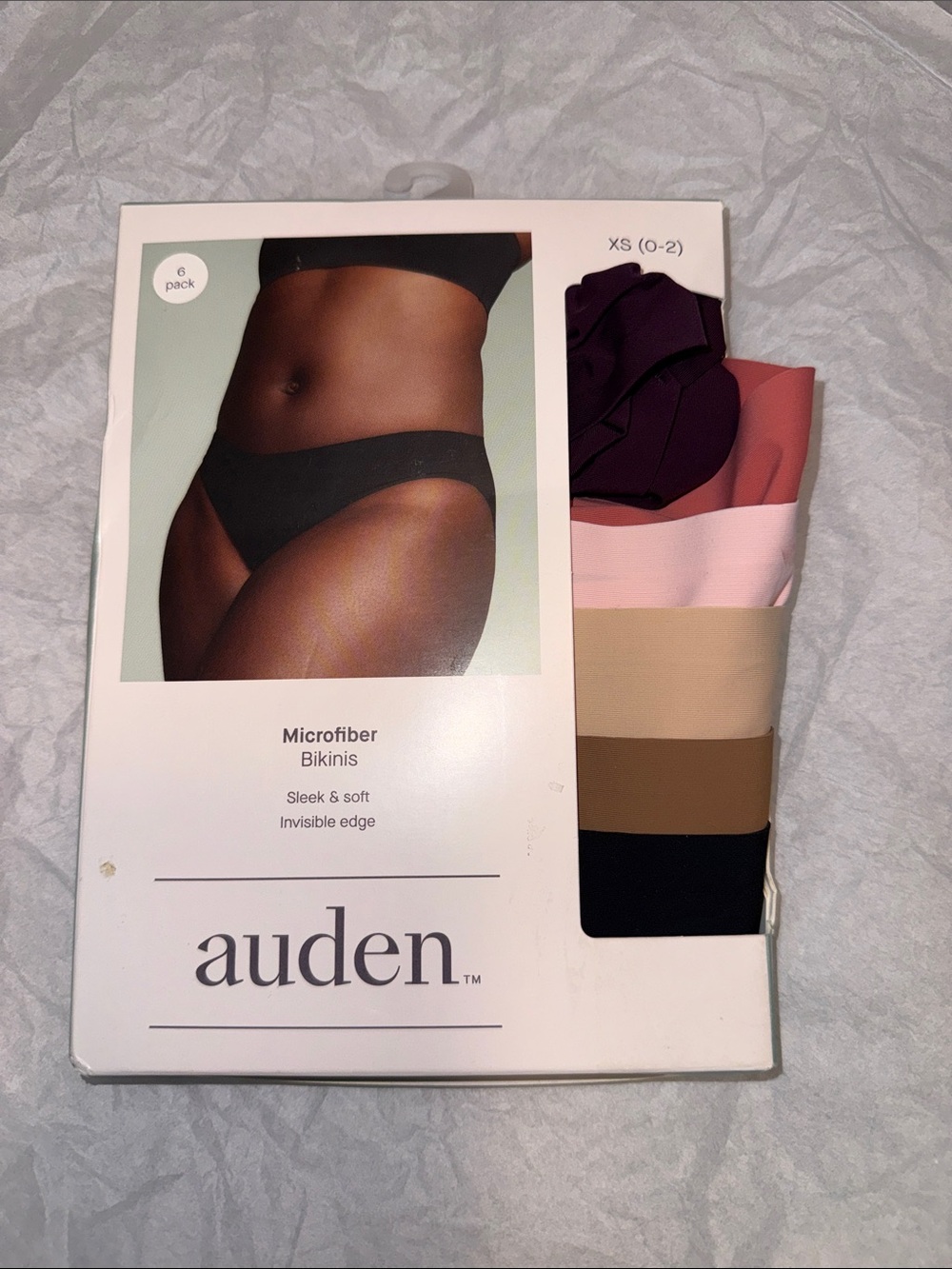 Auden Microfiber Bikini Sleek & Soft 6-Pack XS